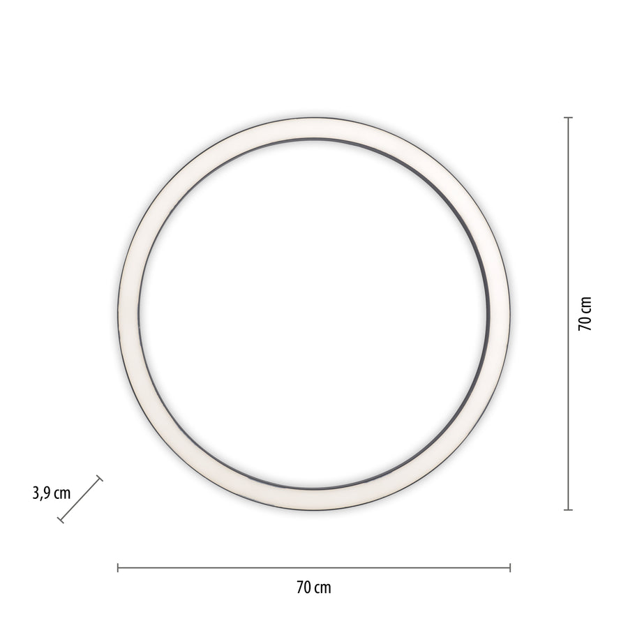Plafonnier Pure-Lines anthracite, L 70 cm