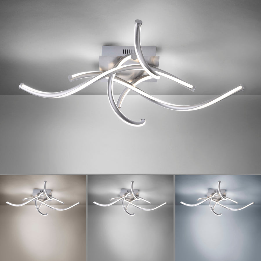 Quatre vues du luminaire selon différentes températures de couleur