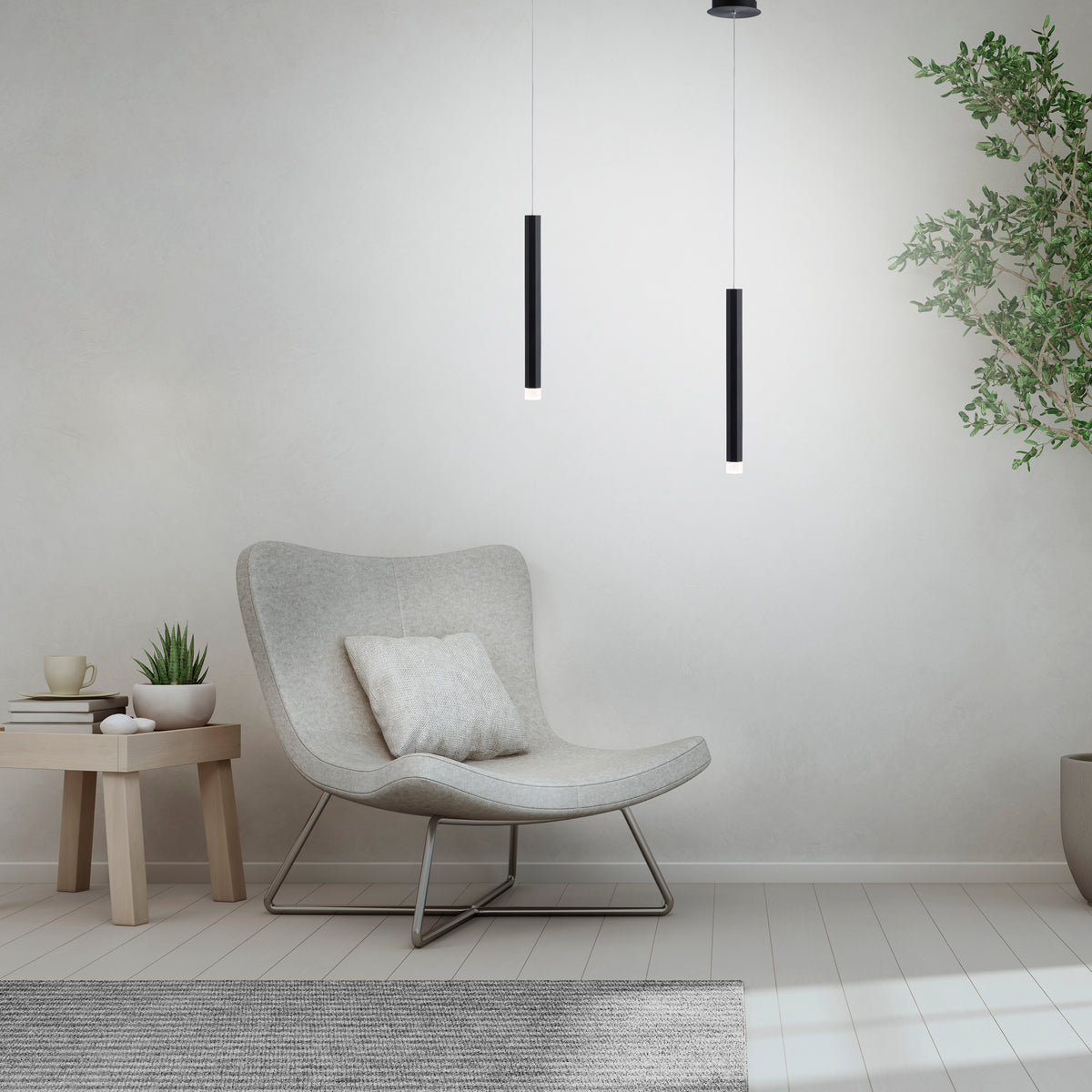 Suspension Bruno noire, H 15 cm