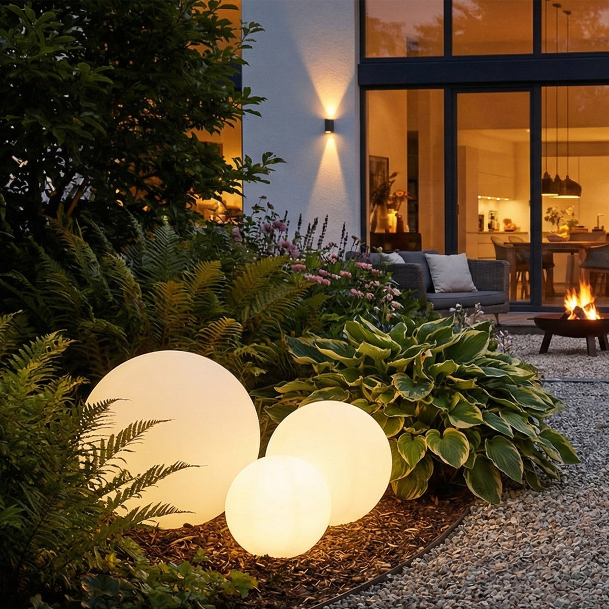 Luminaire extérieur Ball blanc, L 30 cm