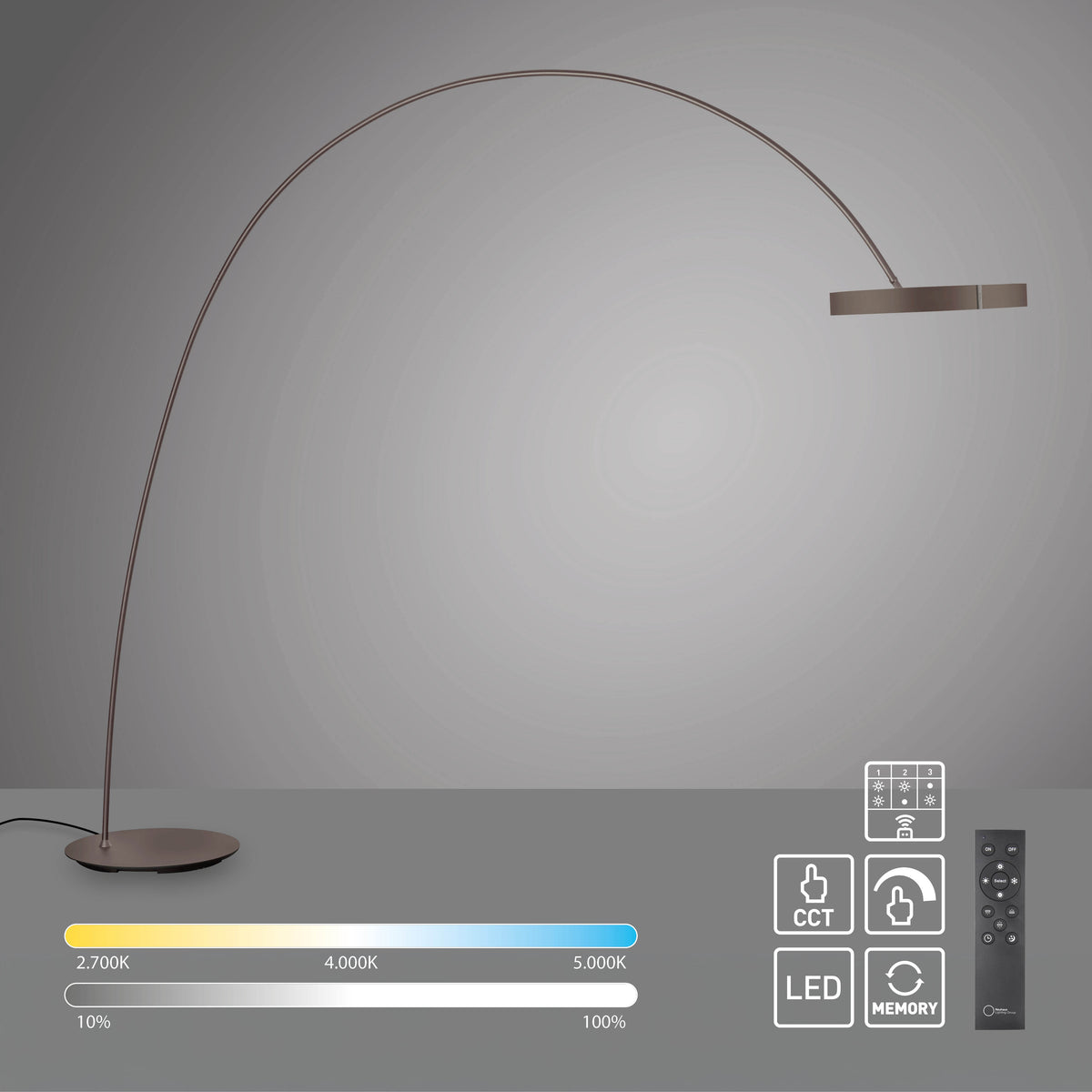Lampadaire Pure Clipse-Bow bronze