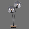 Lampe à poser Green Widow 2 lumières noire et bois
