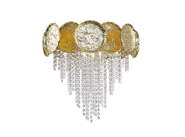 Plafonnier Astra 7 lumières doré, cristal