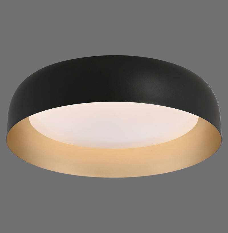 Plafonnier Osko noir et doré, H 40 cm