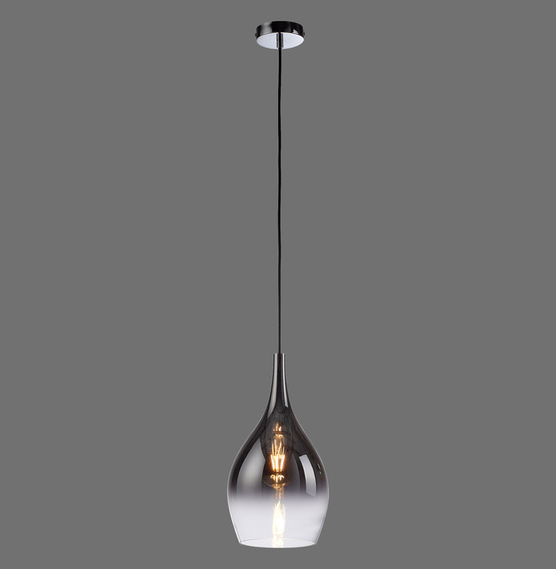 Suspension Pilua chromée, verre