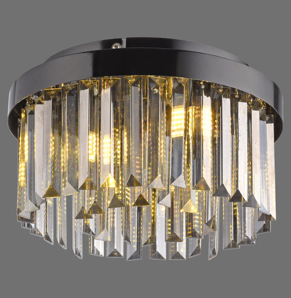 Plafonnier Kulunka 4 lumières noir, verre
