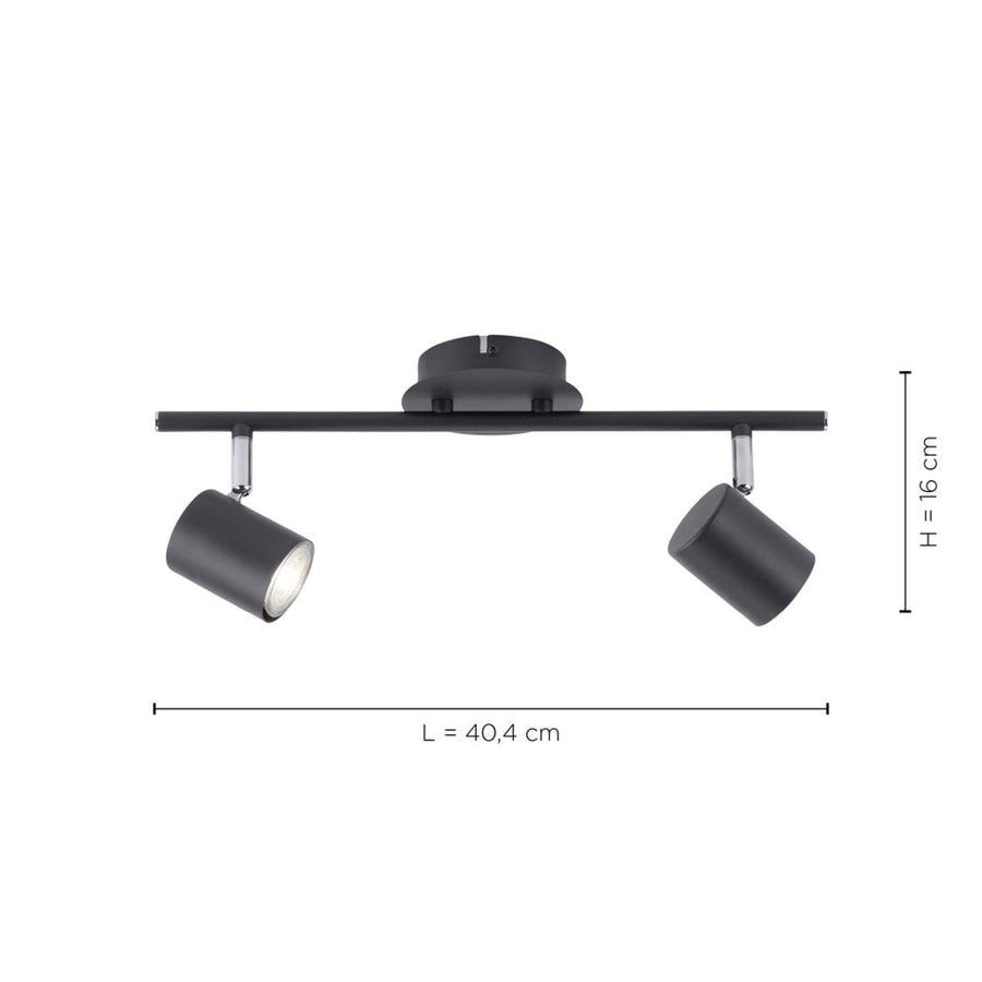 Plafonnier Tarik 2 lumières anthracite