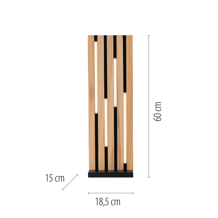Lampe à poser Q-Akustik bois et noire