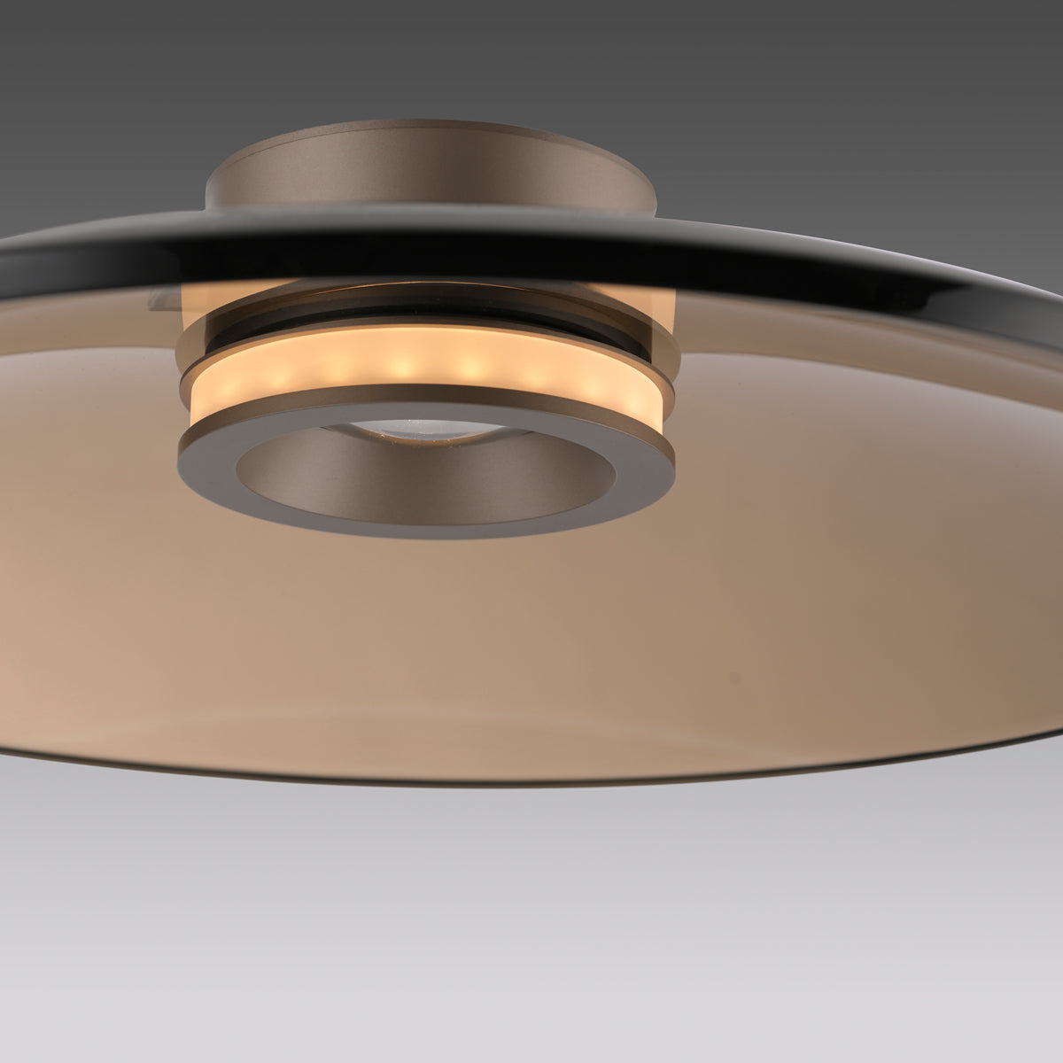Plafonnier Pure Moon marron, verre, L 50 cm