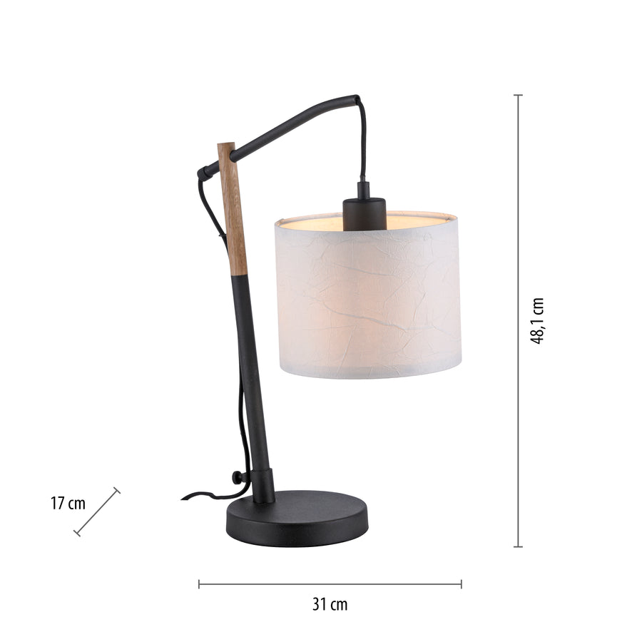Lampe à poser Green Sofie noire et bois, papier