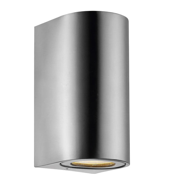 Applique extérieure Canto Maxi 2, verre, IP44, inox / laiton