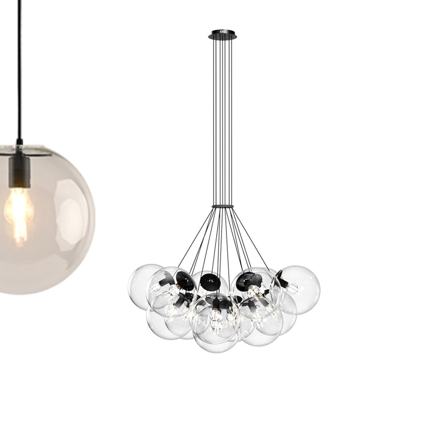 Suspension grappe grande hauteur Orb 13 lumières