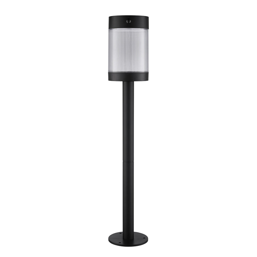 Borne extérieure LED Coupar solaire noire, IP44