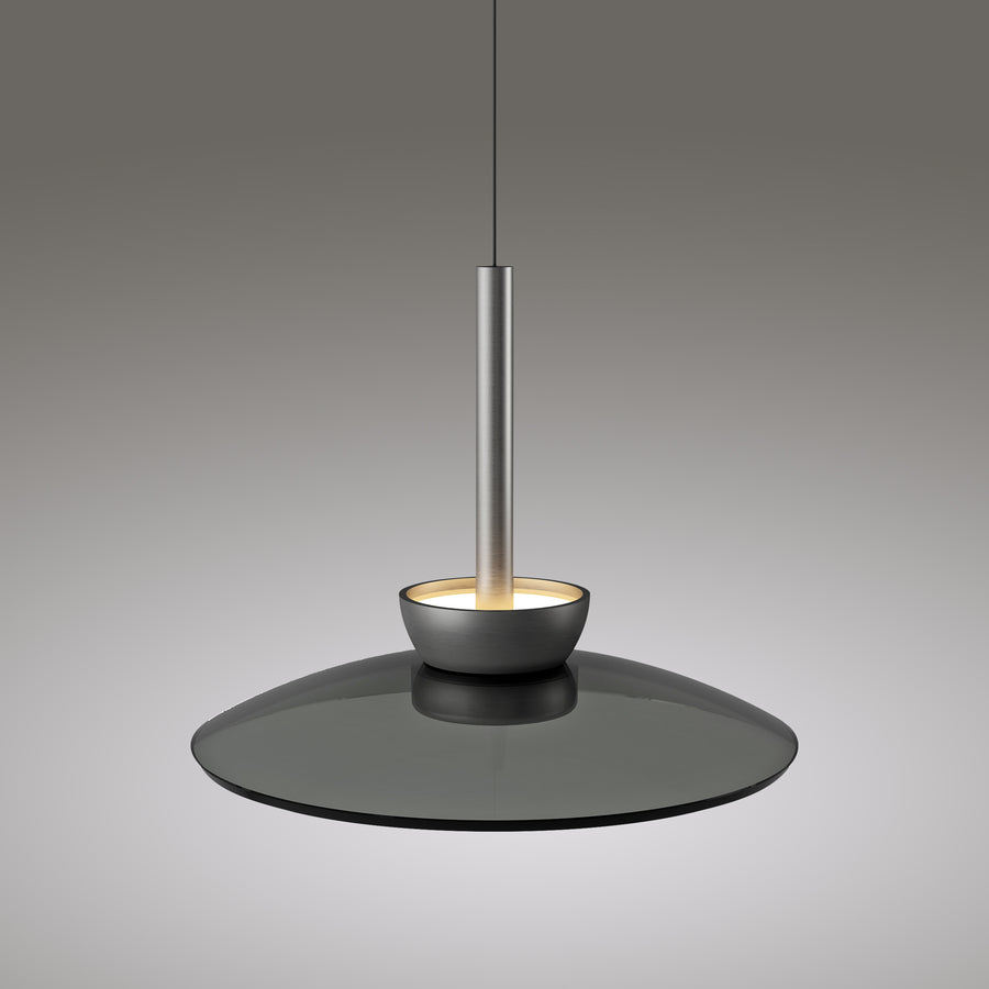 Suspension Pure Moon grise, verre