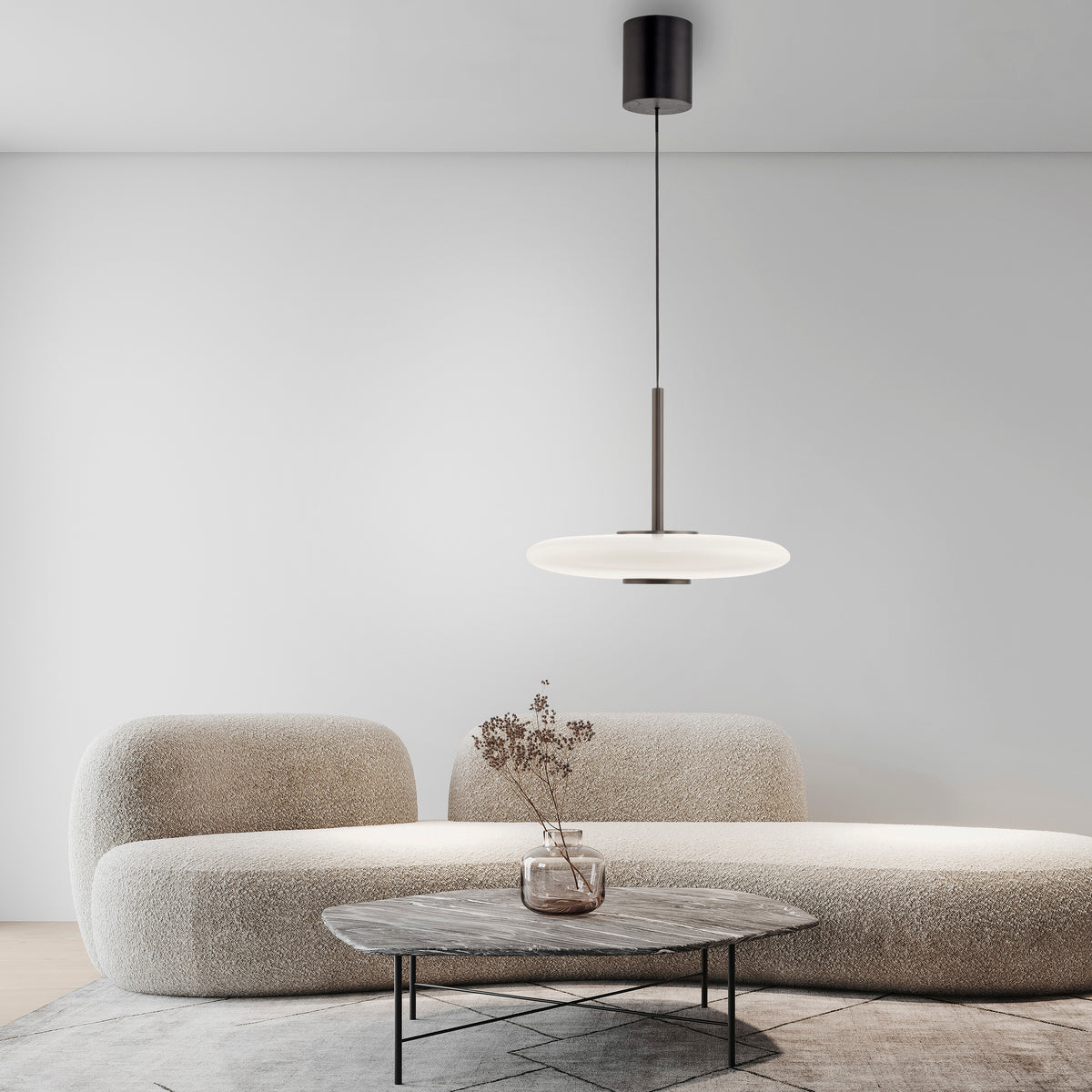 Suspension Pure E-Vitrum marron foncé, verre
