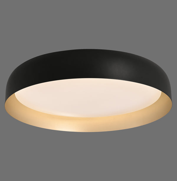 Plafonnier Osko noir et doré, H 57 cm