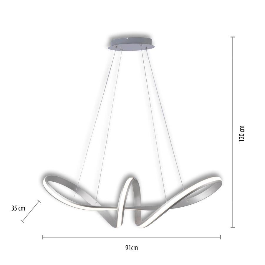 Suspension Melinda acier, L 35 cm