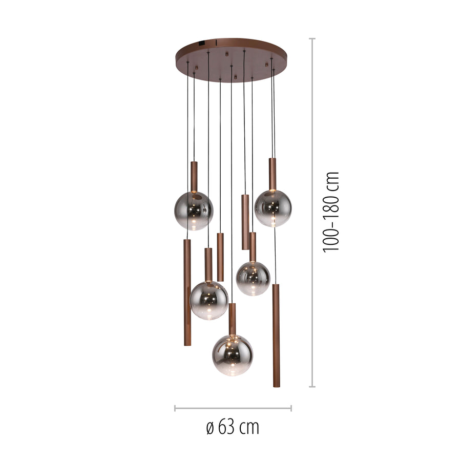 Suspension Bowl marron, L 63 cm