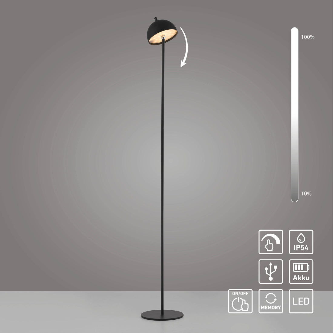 Lampadaire Bellis noir