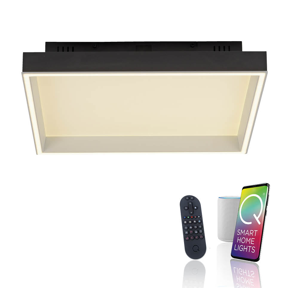 Plafonnier Q-Magong noir, L 49,7 cm