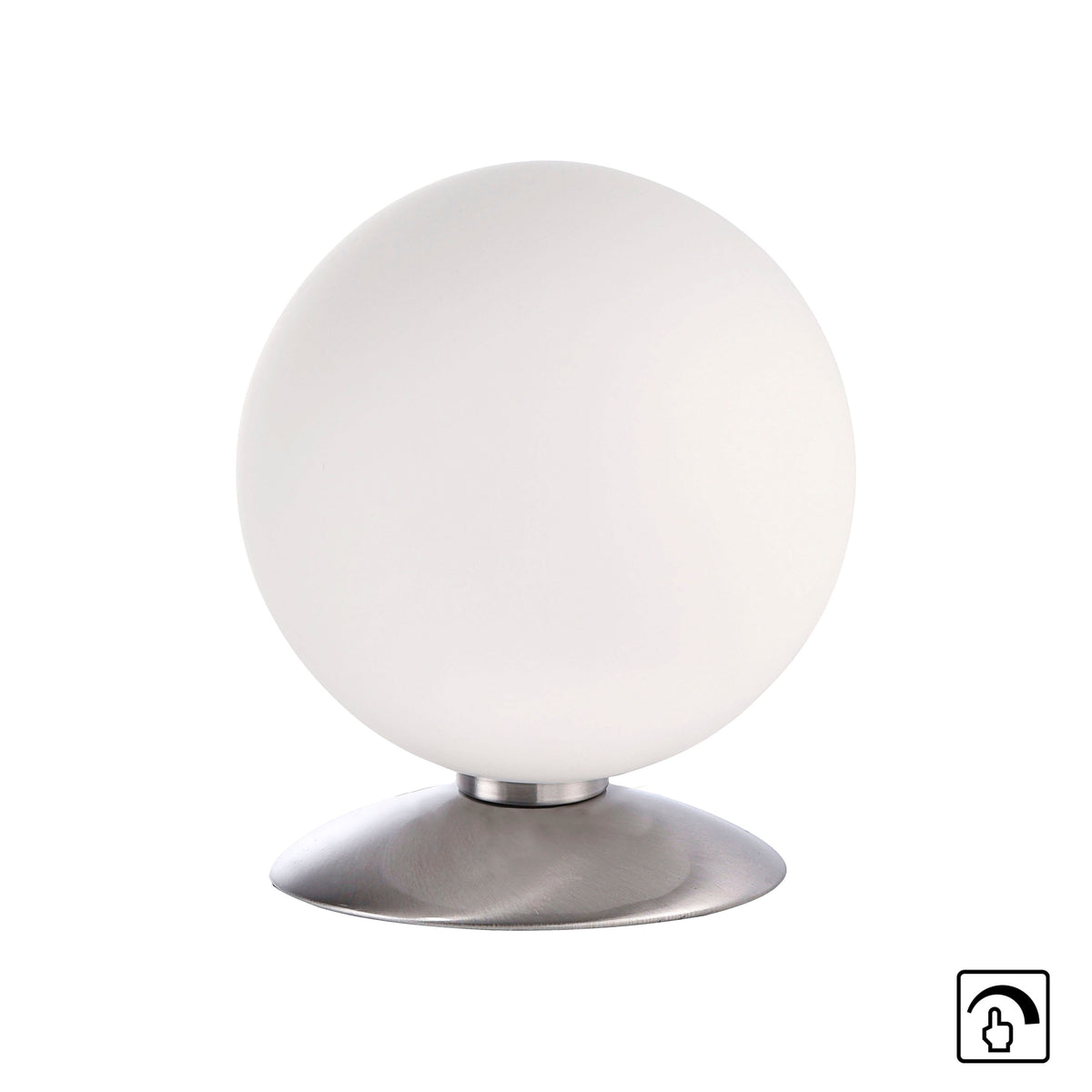 Même lampe sur fond blanc, avec icône indiquant la fonction variateur tactile.