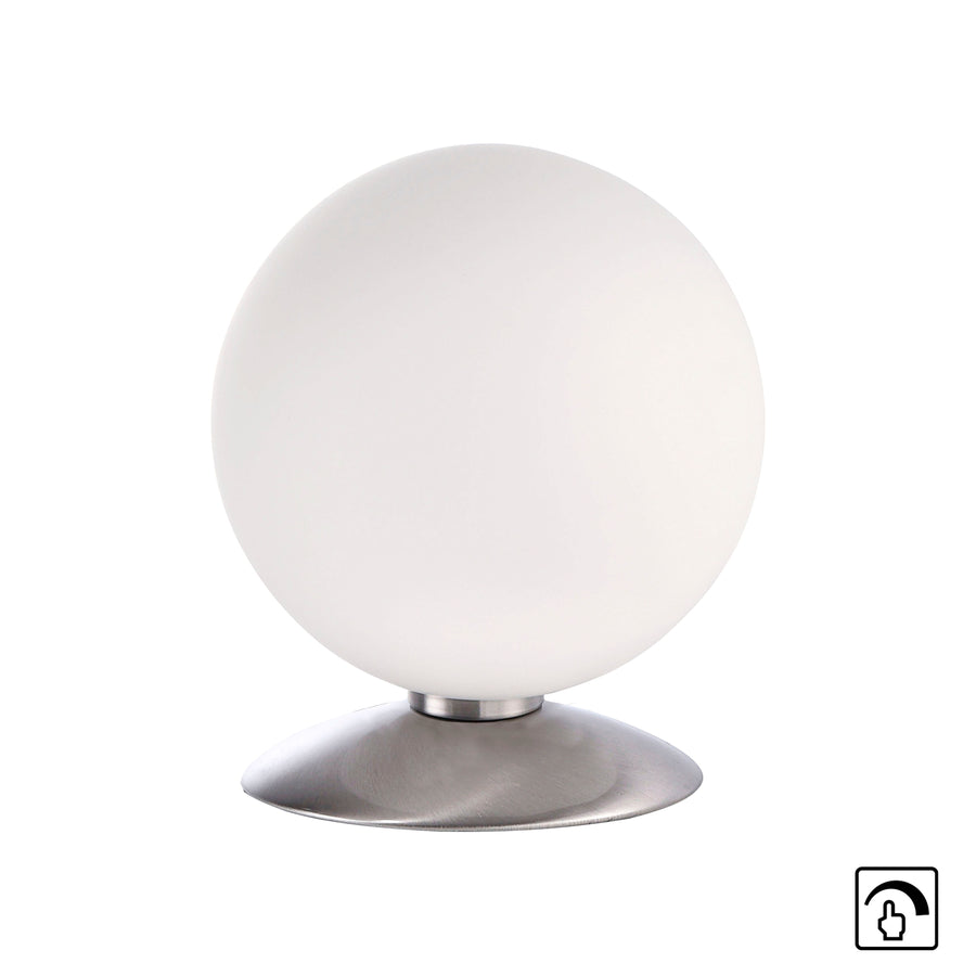 Même lampe sur fond blanc, avec icône indiquant la fonction variateur tactile.