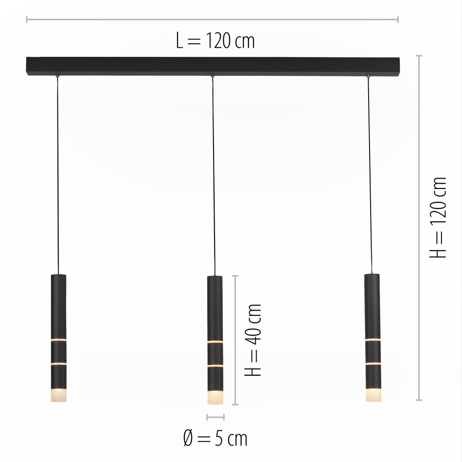 Suspension Pure-Vega noire, L 5 cm
