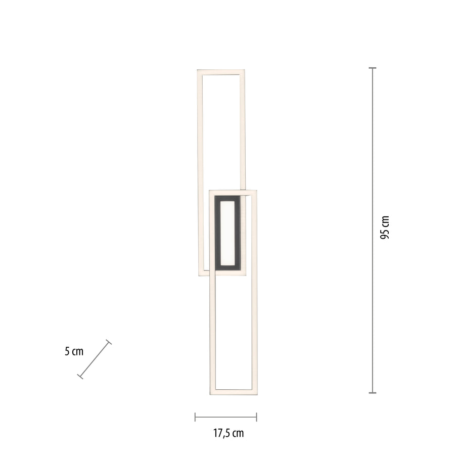 Plafonnier Asmin noir, L 17,5 cm