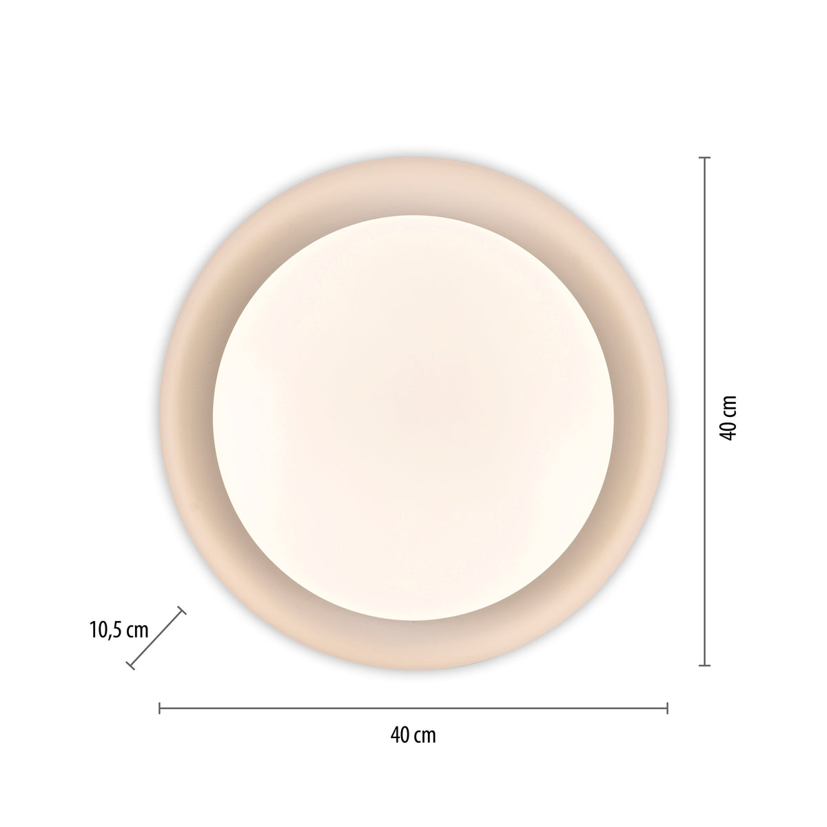 Plafonnier Osko blanc, L 40 cm