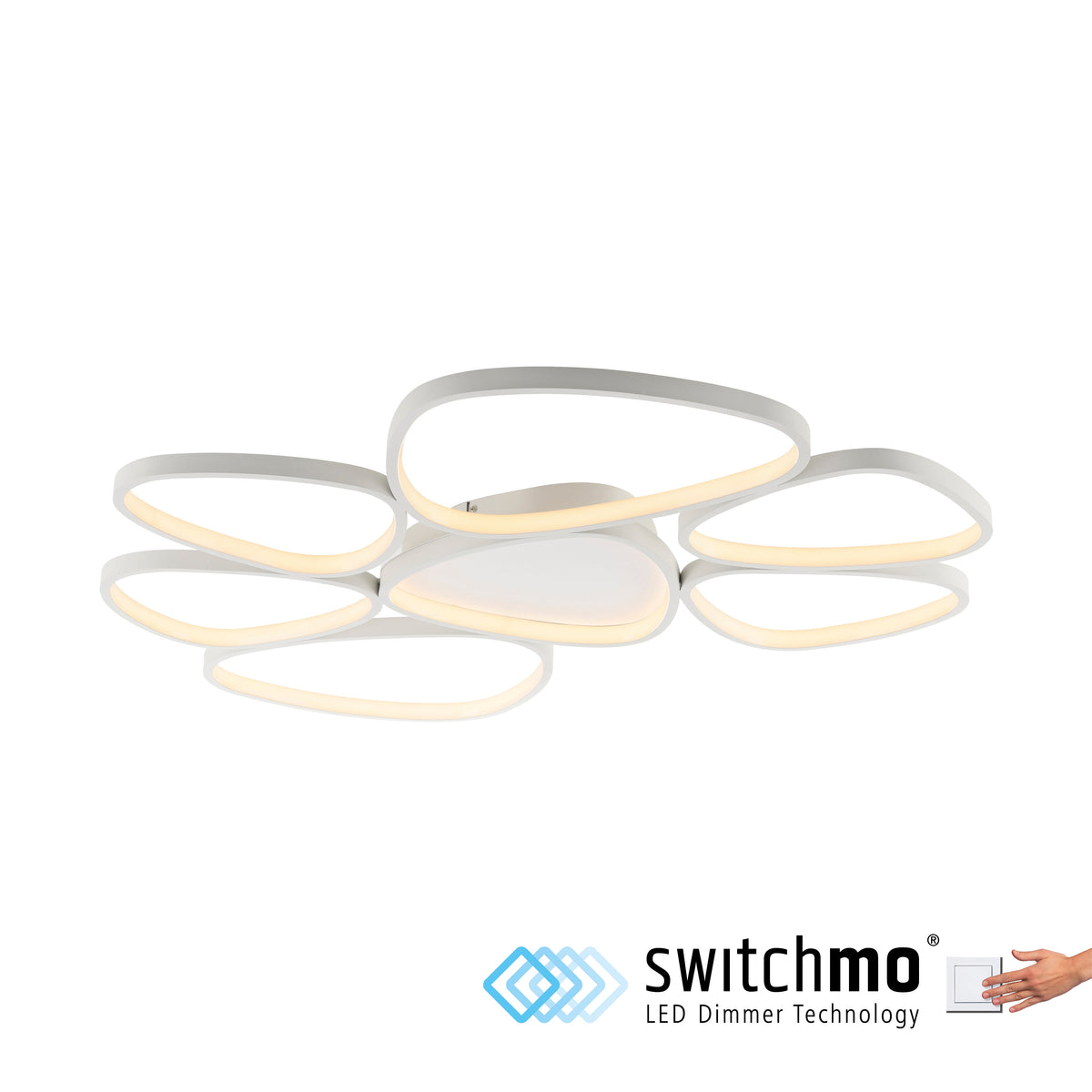 Vue de face sur fond blanc avec logo Switchmo et mention LED dimmer