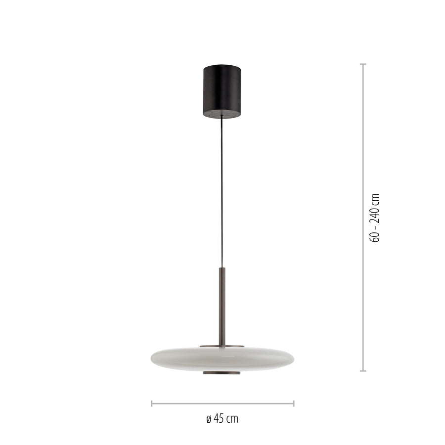 Suspension Pure E-Vitrum marron foncé, verre