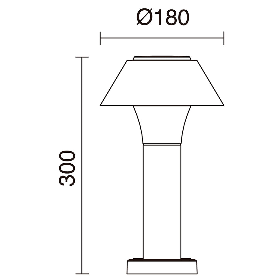Borne extérieure Bucket IP65, anthracite, H 30 cm, 3000 K