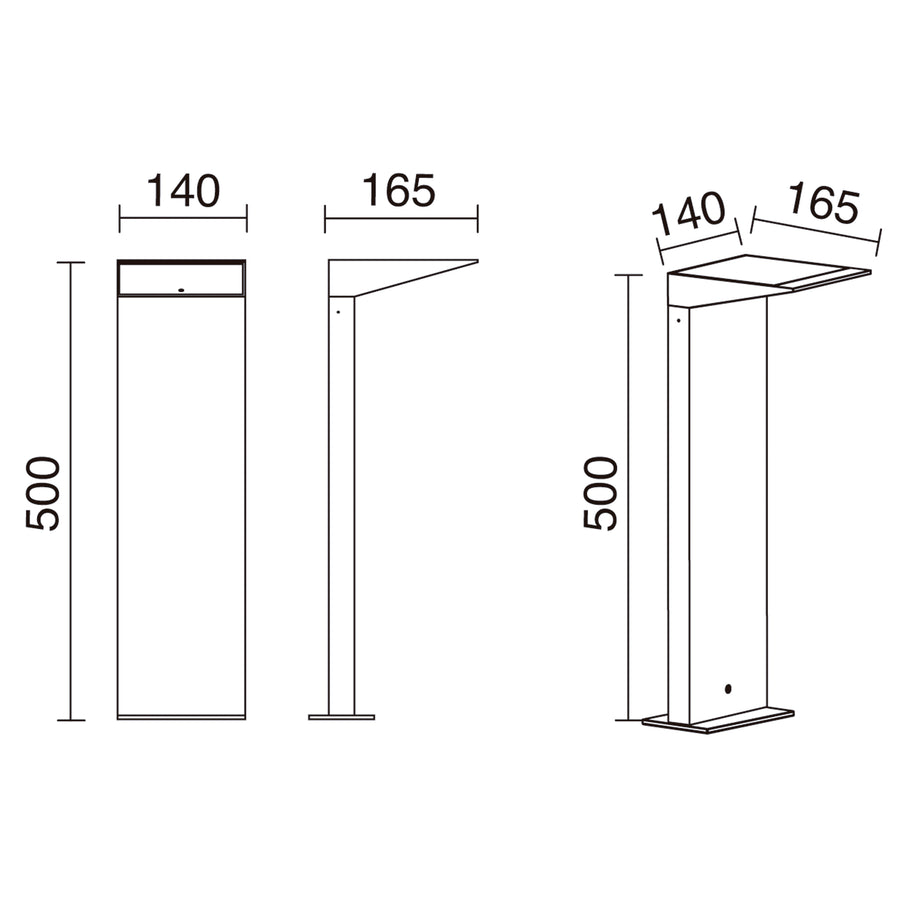 Borne extérieure Como solaire IP54, anthracite, H 50 cm