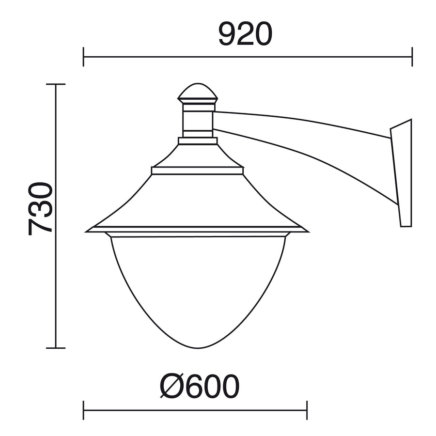 Applique extérieure Gunther 9 lumières IP65, noir