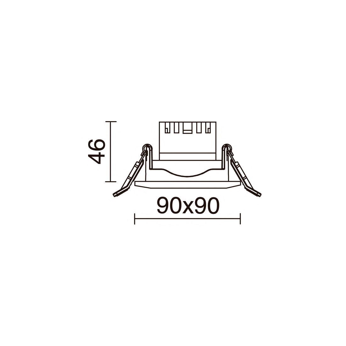 Spot encastrable Inel carré IP65, LED intégrée, variable 1-10 V