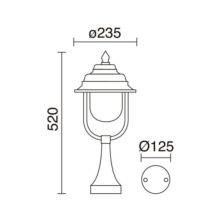 Borne extérieure KEO IP43, noir