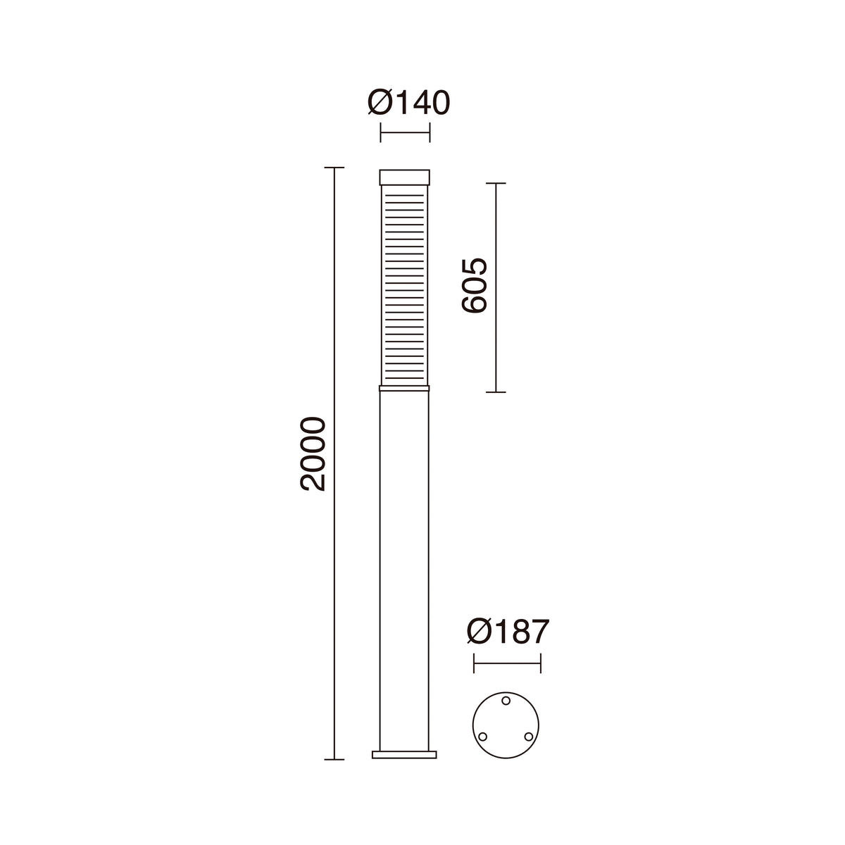 Borne extérieure Maxima IP65, anthracite, H 200 cm