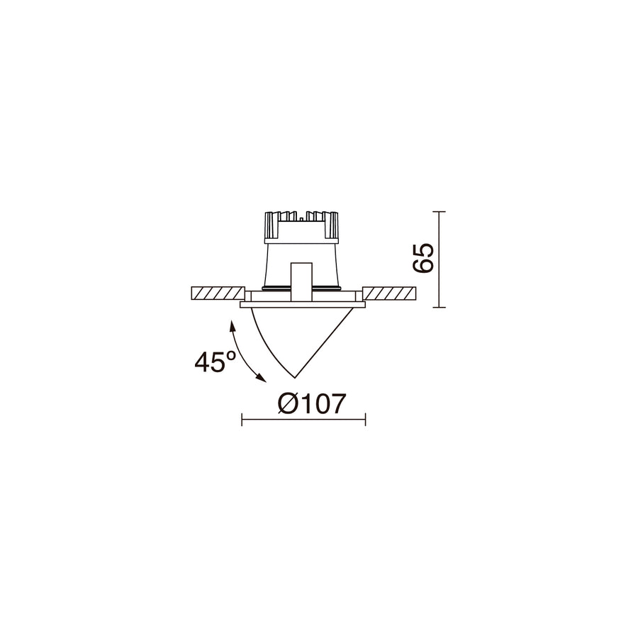 Spot encastrable orientable Mini Luna rond, LED intégrée, variable 1-10 V