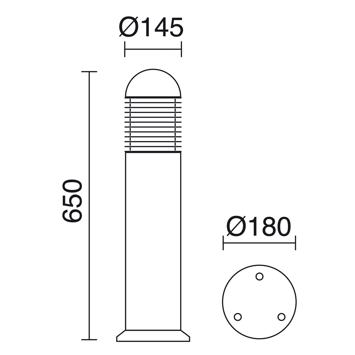 Borne extérieure Nova IP65, noir, H 65 cm, LED, 3000 K