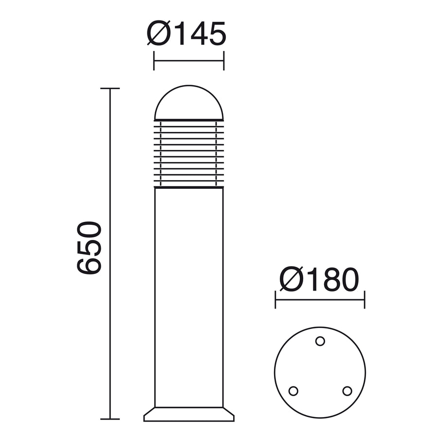 Borne extérieure Nova IP65, noir, H 65 cm, LED, 3000 K