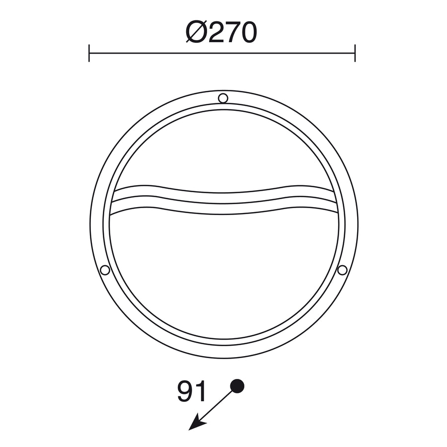 Applique extérieure Plaff IP65, Ø 27 cm, version D