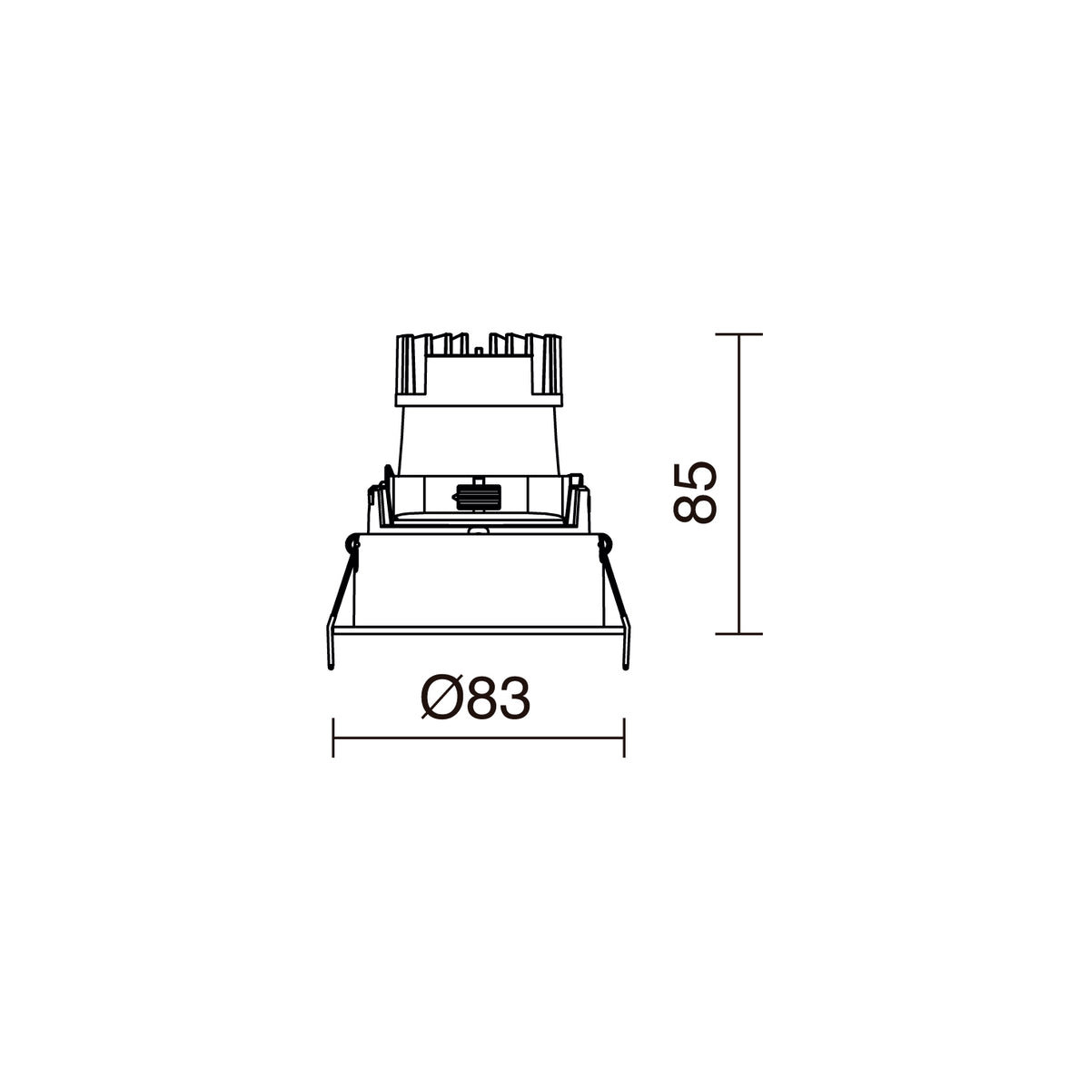 Spot encastrable orientable VIP1 rond bombé, LED intégrée, extérieur noir
