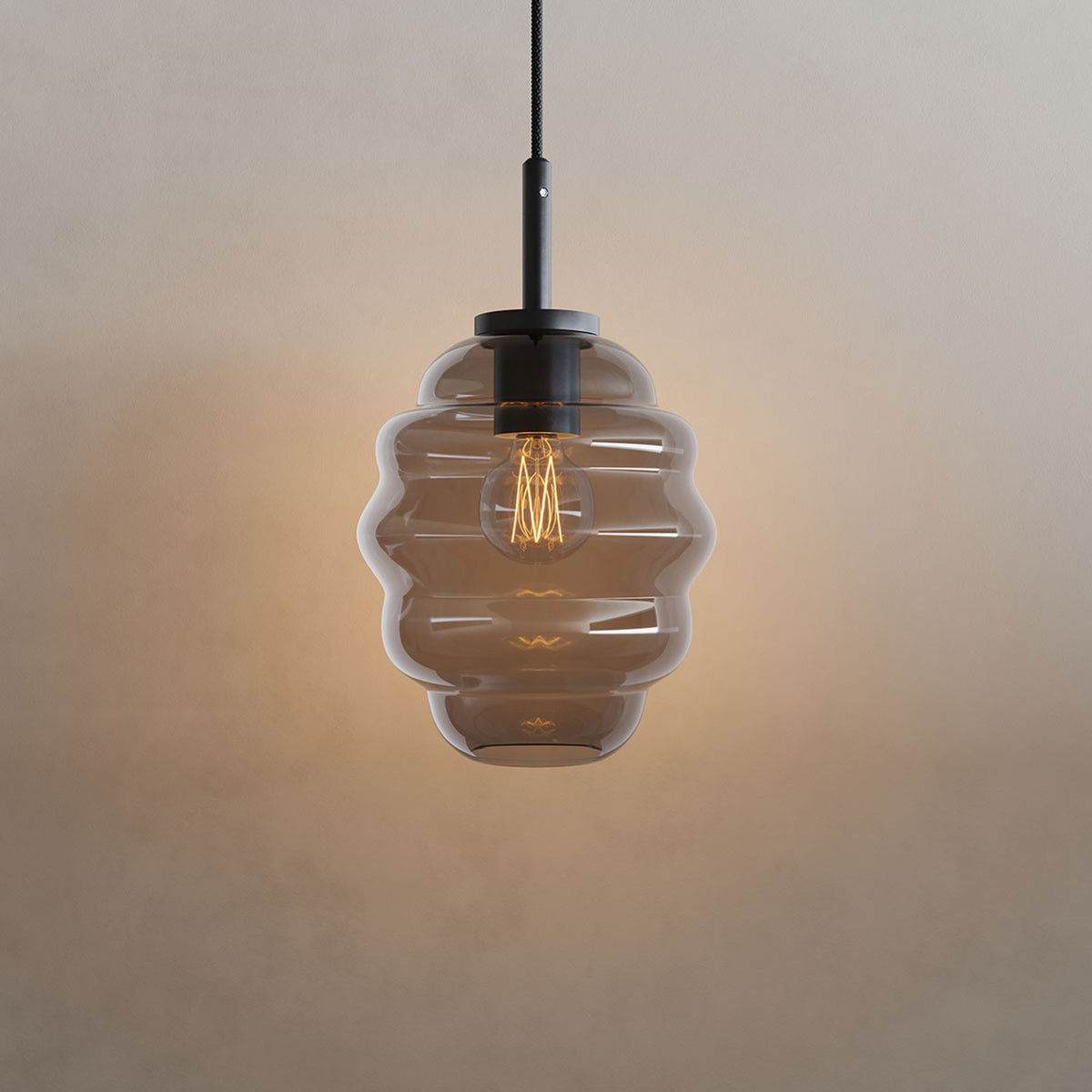 Suspension grande hauteur Echos, câble 5 m, monture noire
