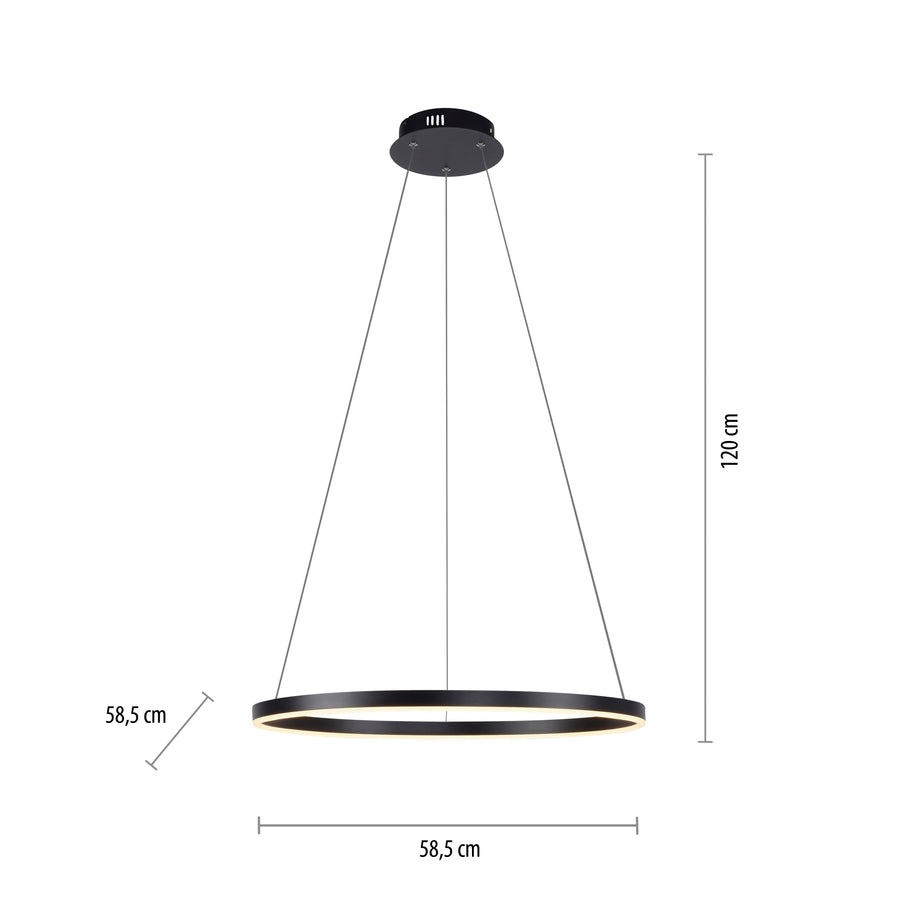 Suspension Ritus anthracite, L 58,5 cm