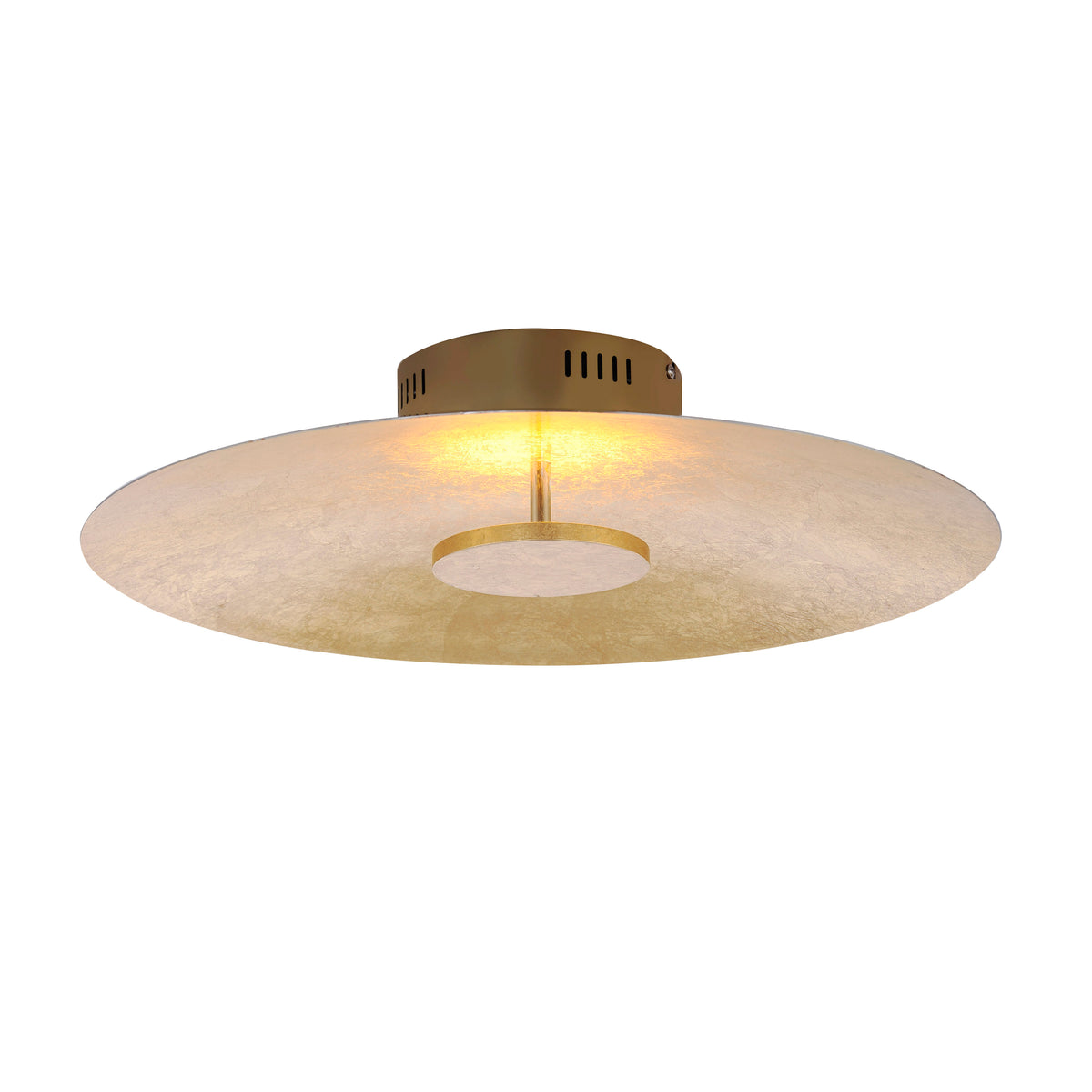 Plafonnier Plate doré, verre
