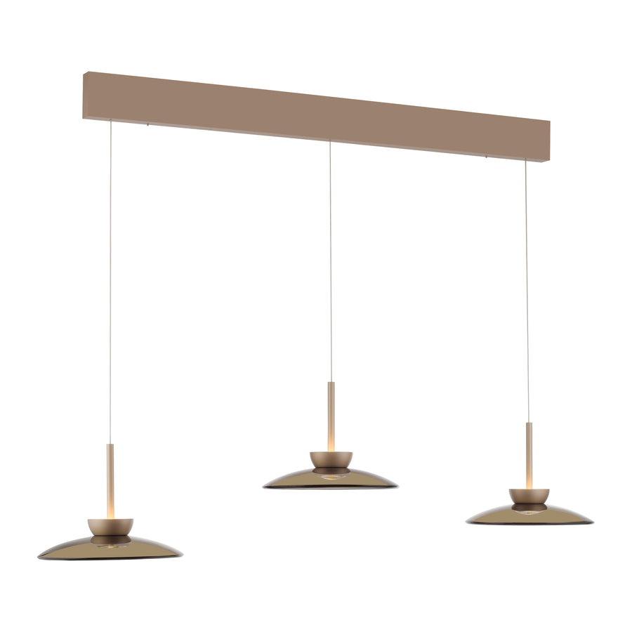 Suspension Pure Moon marron, verre, P 140 cm