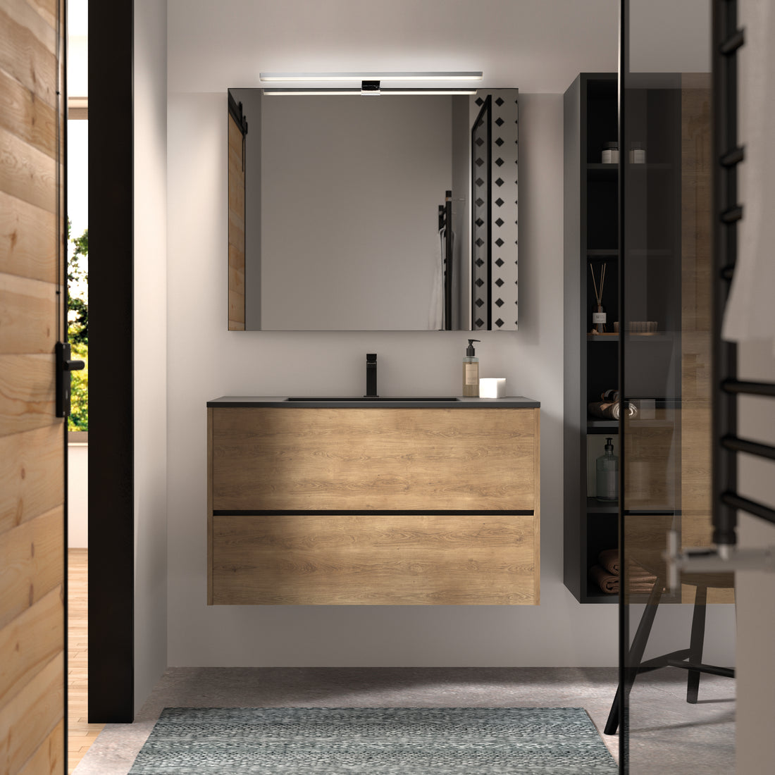 Applique murale Blizzard salle de bain, chromé, 15 W