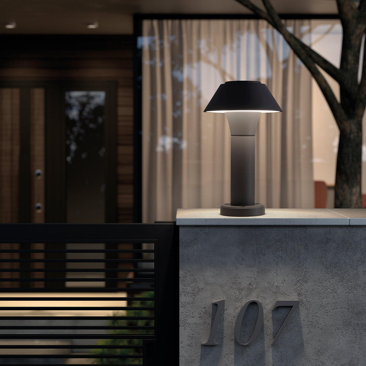 Borne extérieure Bucket IP65, anthracite, H 30 cm, variable phase coupée, 4000 K