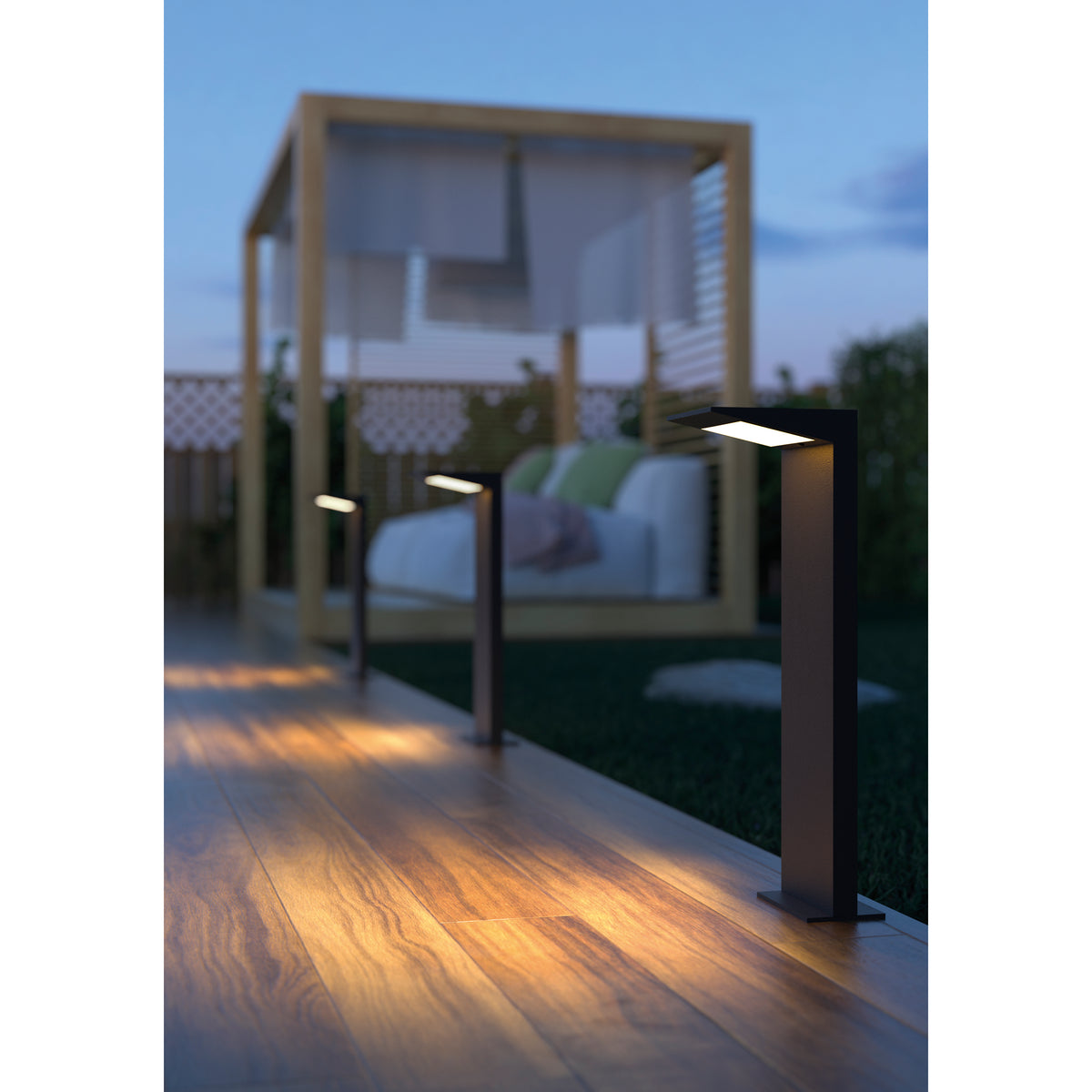Borne extérieure Como solaire IP54, anthracite, H 50 cm