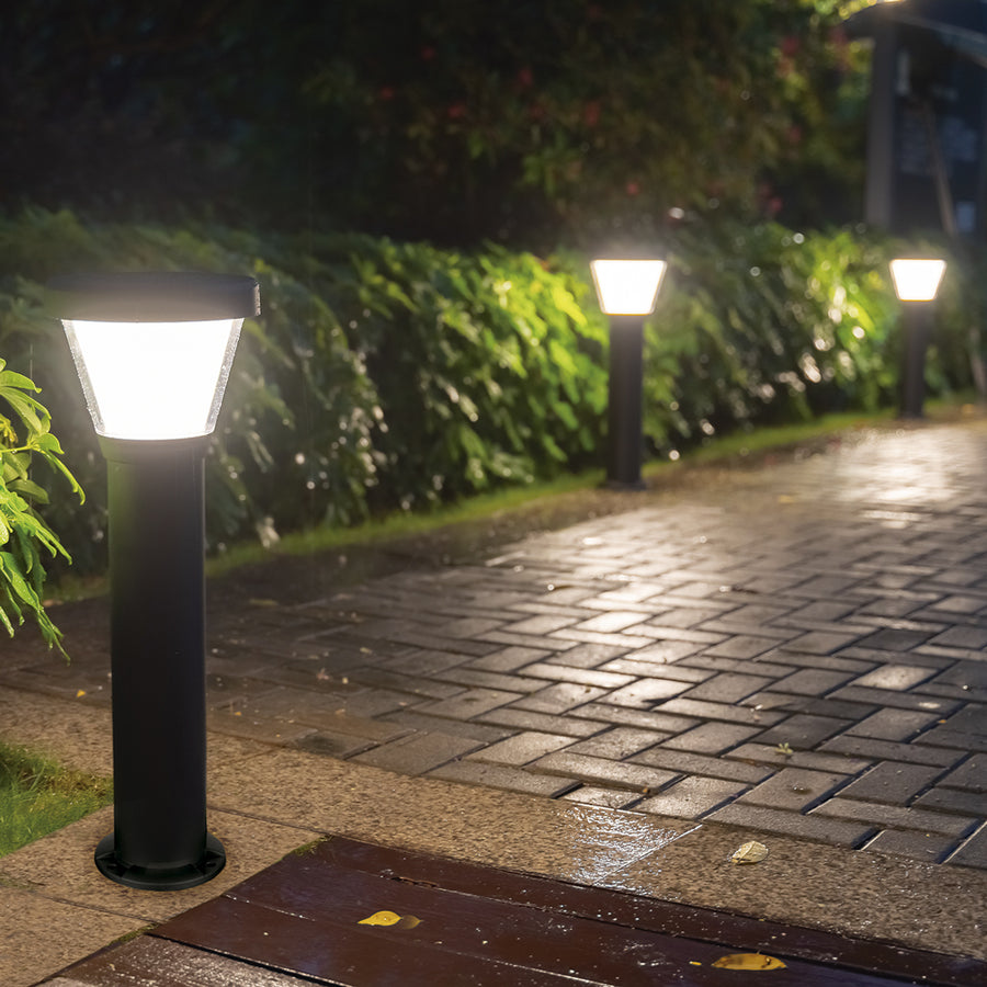 Borne extérieure Ergo solaire IP65, noir, H 68 cm